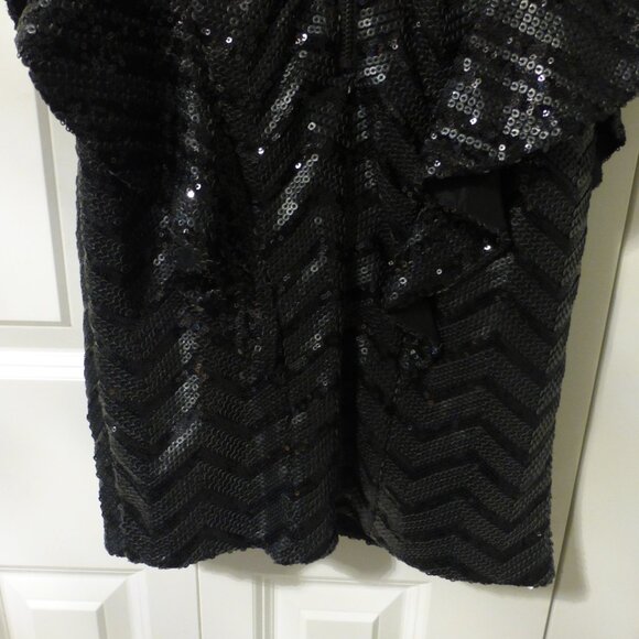 BEBE black sequins strapless peplum party dress - Picture 8 of 12